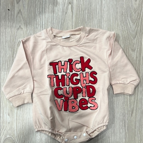 Pink Baby Onesie with Red Text - Picture 1 of 2